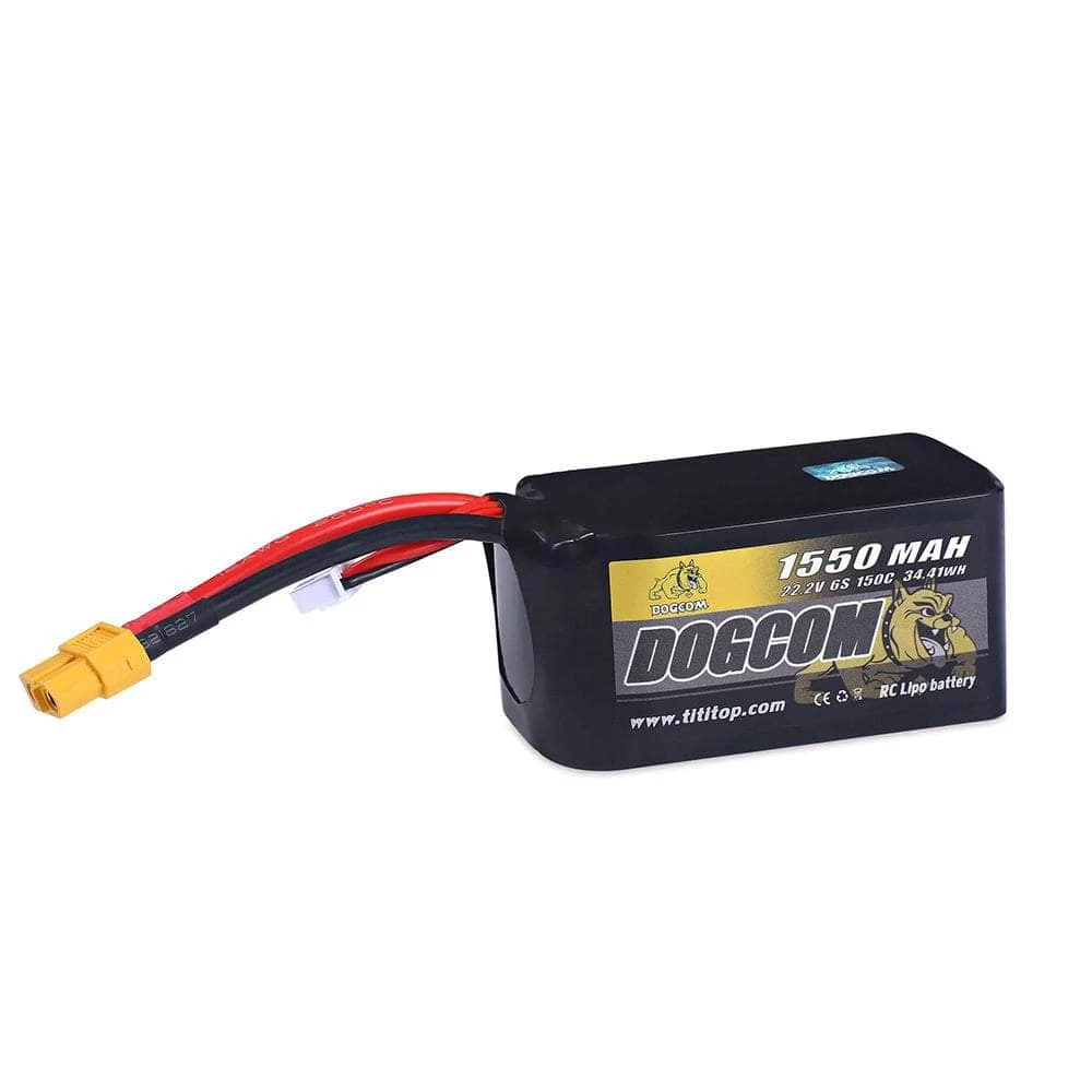 Deals ✔️ DogCom 22.2V 6S 1550mAh 150C Lipo Battery - XT60 New 👍 3 DogCom 22.2V 6S 1550mAh 150C Lipo Battery - XT60 New