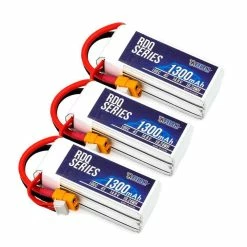 GNB 3 PACK Of RDQ Series 14.8V 4S 1300mAh 100C LiPo Battery - XT60