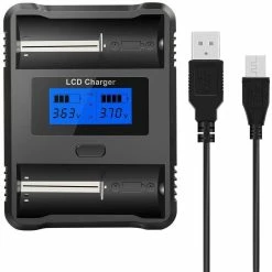 DOUBLEPOW ZH222C Smart Li-Ion Battery Charger W/ LCD Display For 18500 & 18650 Cells New
