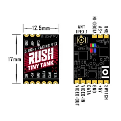 New RUSHFPV Tiny Tank 25-350mW 5.8GHz Micro VTX - U.FL