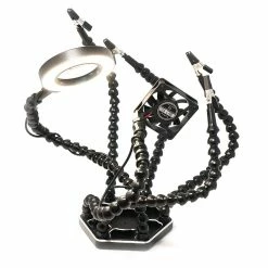 FPVELITE Helping Hands Soldering Aid Tool W/ LED Magnifier Lamp & Fan New