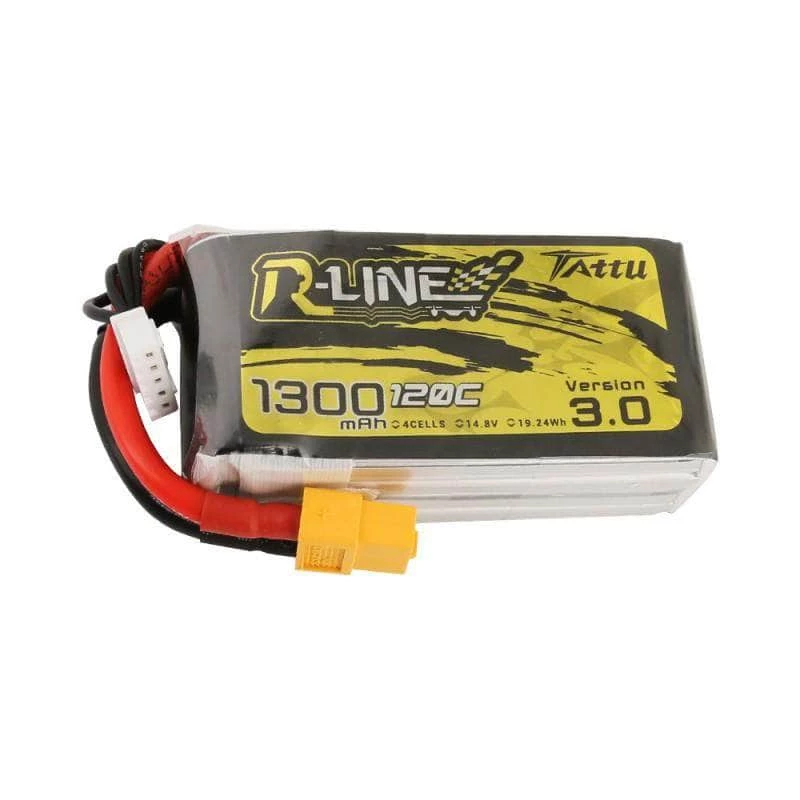Outlet 🌟 New Tattu R-Line Version 3.0 14.8V 4S 1300mAh 120C LiPo Battery - XT60 🔥 3 New Tattu R-Line Version 3.0 14.8V 4S 1300mAh 120C LiPo Battery - XT60