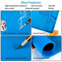 Buy 🔔 UFOTOOLS S-180A1 Large Heat Resistant Silicone Soldering Work Mat W/ Magnets 🔥 27 UFOTOOLS S-180A1 Large Heat Resistant Silicone Soldering Work Mat W/ Magnets