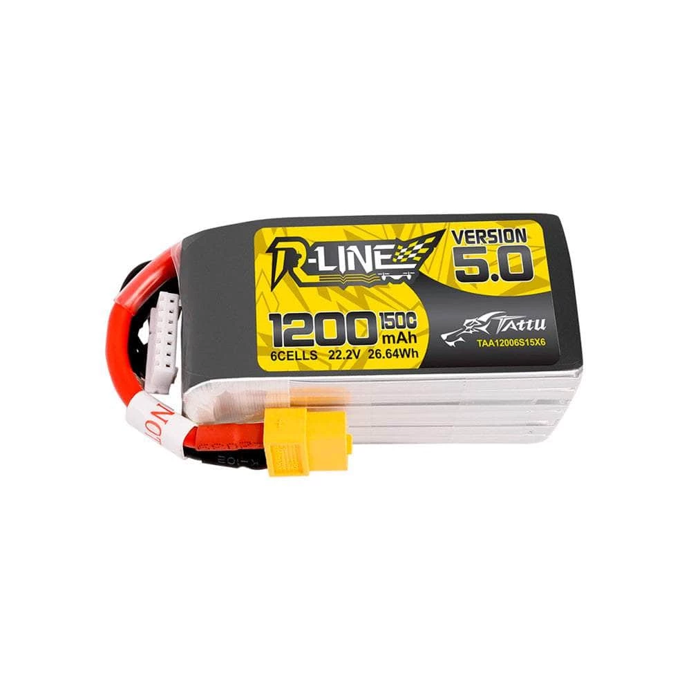 Best deal ✨ Tattu R-Line Version 5.0 22.2V 6S 1200mAh 150C LiPo Battery - XT60 New 🎁 3 Tattu R-Line Version 5.0 22.2V 6S 1200mAh 150C LiPo Battery - XT60 New