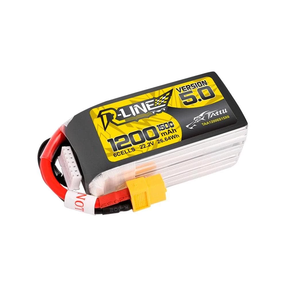 Best deal ✨ Tattu R-Line Version 5.0 22.2V 6S 1200mAh 150C LiPo Battery - XT60 New 🎁 4 Tattu R-Line Version 5.0 22.2V 6S 1200mAh 150C LiPo Battery - XT60 New