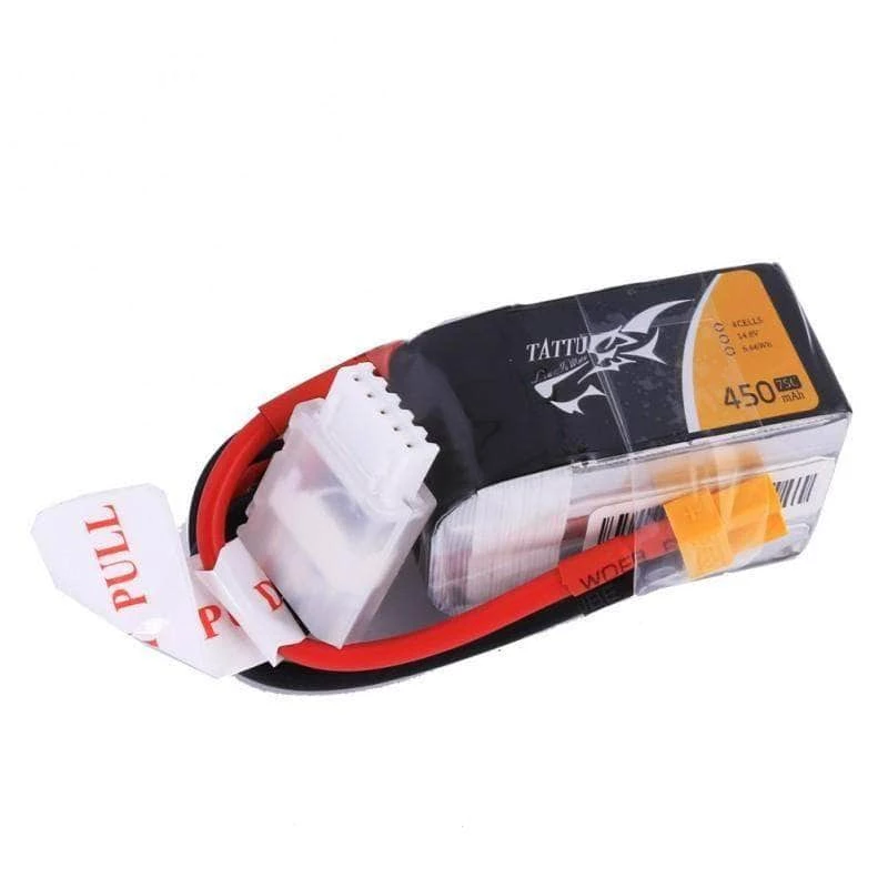 Promo ✔️ Tattu 14.8V 4S 450mAh 75C LiPo Micro Battery Battery - XT30 New ✔️ 3 Tattu 14.8V 4S 450mAh 75C LiPo Micro Battery Battery - XT30 New