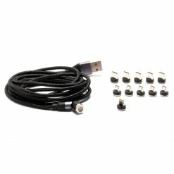 FPVELITE Magnetic USB Data Cable W/ 11 Tips (5 Micro-USB / 5 USB-C / 1 Lightning) - Choose Length & Color